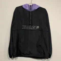 XLARGE 黒紫 ナイロンジャケット ラグランジャケット