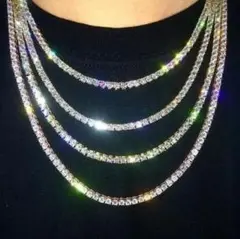 ネックレス ジルコニア CZ テニスチェーン ゴールド 金 アクセサリー ダイヤ