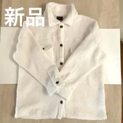 32Heat フリースジャケット M ホワイト　丈長め