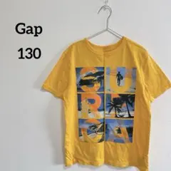 GAP【130cm】ギャップ キッズ 半袖Tシャツ イエロー SURFプリント黄