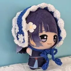 〈青色×白色〉ぬい服　ヘッドドレス　ちびぐるみ　にじぬい　おまんじゅう