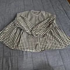 チェック柄長袖シャツ