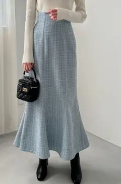 【GRL】タグ付き dk1080 ラメチェックツイードマーメイドスカート