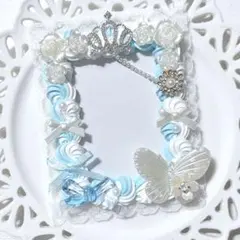 トレカケース ホイップデコ 推し活 白 水色 ブルー 青 スカイ No.214