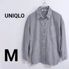 ◆美品◆ UNIQLO エクストラファインコットン オーバー M ストライプ