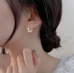 痛くない　イヤリング　イヤーカフ　フェイクパール ゴールド 結婚式 フォーマル