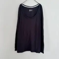 グレー XXL 長袖Tシャツ ラウンドネック 大きめトップス カジュアル 無地