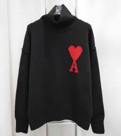 AMI PARIS ニット タートルネックセーターブラック M2 男女兼用