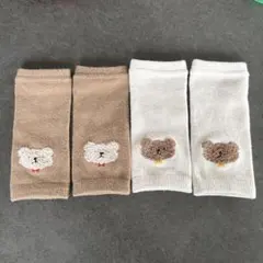 ベビーレッグウォーマー 2足セット クマ刺繍