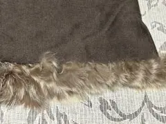 カネボウセモアラビットファー付きストールブラウン定価9,800円②