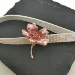 ブローチ兼帯留め 2way 一輪の花 桜 アネモネ 淡いピンクの花
