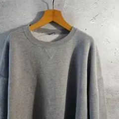 Russell Athletic　ブランク スウェット　無地　グレー　前V　XL