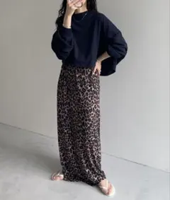 wee9s レオパード柄ロングスカート　フリーサイズ