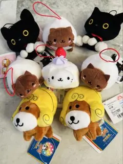 にゃんにゃんにゃんこ、靴下にゃんこ、アフロ犬、マスコット8個セット サンエックスのサムネイル