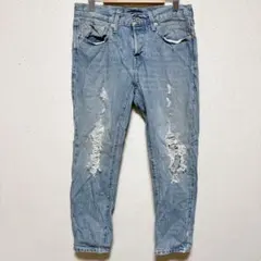 美品 リーバイス デニムパンツ テーパード ダメージ 【M】 青 綿 カジュアルのサムネイル
