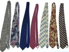 ネクタイ 7本セット 多色 デザインいろいろ取り混ぜ【USED】
