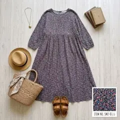 サマンサモスモス 花柄 総柄 ギャザー ロング シャツワンピース F 綿レーヨン