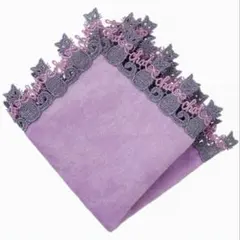 近沢レース タオルハンカチ ロシアンブルー オーキッドピンク　ラッピング済み