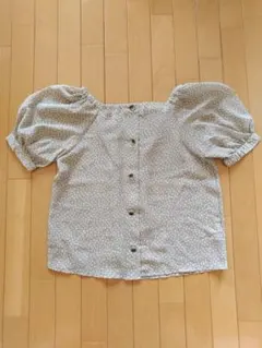 GU 水玉 パフスリーブ シアーブラウス M