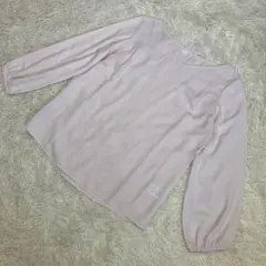 極美品　エニィスィス　長袖ブラウス　透け感　薄ピンク　ポリエステル　Mサイズ