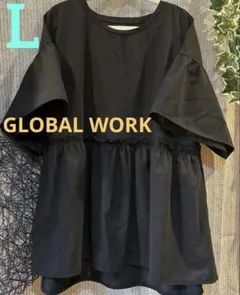 【極美品】GLOBAL WORK＊今季完売品＊冷感ペプラムプルオーバー＊ブラックのサムネイル