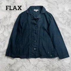 FLAX リネン ネイビー シャツ ジャケット 紺 - メルカリ