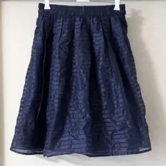 earth music & ecologyネイビー ボーダー フレアスカート F