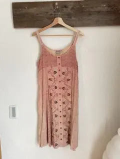 ビンテージ フェアリー系 刺繍ノースリーブワンピース