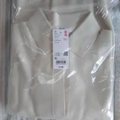 ユニクロ　スムースコットンリラックスポロセーター XL　01OFF White