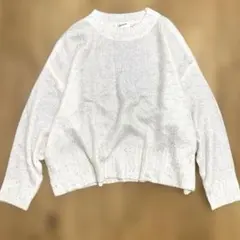 Dessin 箔プリント ラメ ニット ホワイト シルバーのサムネイル