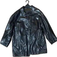 本革 レザージャケット 黒 ハーフコート ヴィンテージ