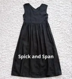 【Spick & Span 】リネンサロペットスカート マキシ丈 ブラック Fのサムネイル