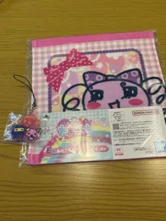 たまごっち 一番くじ E賞 あのころのハンドタオル まきこ ラバーチャーム付き