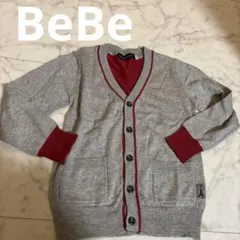 グレー 赤 カーディガン　bebe