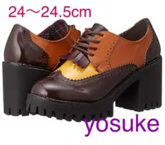 新品！ヨースケ　厚底　レースアップマニッシュ　レディースシューズ　Lサイズ