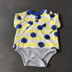 【MIKIHOUSE ミキハウス】水玉模様 長袖ロンパース 70cm