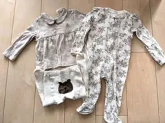 花柄ロンパース・トップス・パンツセット　春服