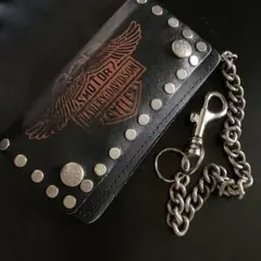 Harley-Davidson レザーウォレットチェーン付き　ビンテージのサムネイル
