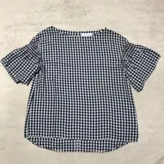 グリーンレーベルリラクシング ギンガムチェック ソデシャーリングショートスリーブ