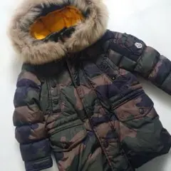 MONCLER KIDSダウンジャケット 迷彩柄リアルファー付き 4A