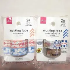 ダイソーホログラムテープクリアマスキングテープ2種2点セットのサムネイル