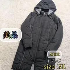 【美品✨NIKE✨XL】ナイキ ベンチ ロング コート 刺繍 ブラック