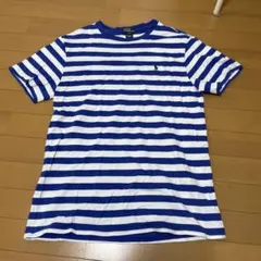 Polo by Ralph Lauren 青白ストライプ Tシャツ M