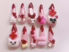 ネイルチップ　血みどろ　地雷、量産、サブカル、ゴテゴテ　現品