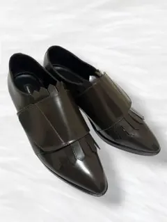 美品FABIO RUSCONI ファビオルスコーニ フリンジ レザー　ローファー