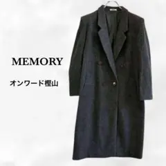 上質✨『メモリー』チェスターコート【M】グレー ウール ダブル ロング 通勤