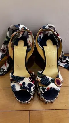 Christian Louboutin ウェッジサンダル レインボー ラメ 36 - メルカリ