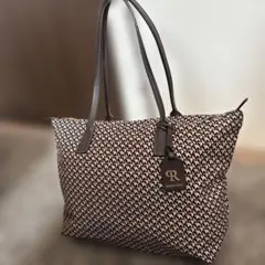 美品 ロベルタピエリ☆タタミ A4収納可 トートバッグ ナイロン レザー ピンク