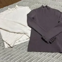 Mサイズ リブ編み長袖トップス　2枚セット