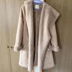 earth music&ecology フェイクムートンコート(フード)